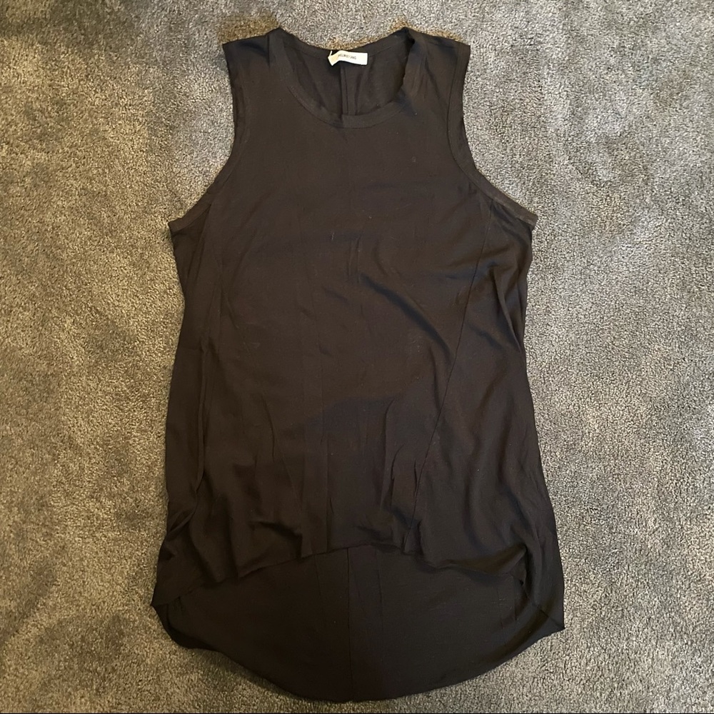 HELMUT LANG BLACK ASYMMETRIC TANK TOP